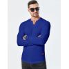 imageJMIERR Mens Long Sleeve Muscle T Shirts Casual VNeck Longline Ribbed Tee ShirtsDark Blue