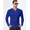 imageJMIERR Mens Long Sleeve Muscle T Shirts Casual VNeck Longline Ribbed Tee ShirtsDark Blue
