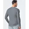 imageJMIERR Mens Long Sleeve Muscle T Shirts Casual VNeck Longline Ribbed Tee ShirtsGrey