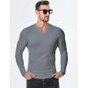 imageJMIERR Mens Long Sleeve Muscle T Shirts Casual VNeck Longline Ribbed Tee ShirtsGrey