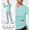imageJMIERR Mens Long Sleeve Muscle T Shirts Casual VNeck Longline Ribbed Tee ShirtsMint Green