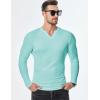 imageJMIERR Mens Long Sleeve Muscle T Shirts Casual VNeck Longline Ribbed Tee ShirtsMint Green