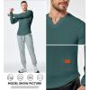 imageJMIERR Mens Long Sleeve Muscle T Shirts Casual VNeck Longline Ribbed Tee ShirtsMist Green