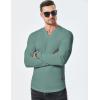 imageJMIERR Mens Long Sleeve Muscle T Shirts Casual VNeck Longline Ribbed Tee ShirtsMist Green