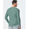 imageJMIERR Mens Long Sleeve Muscle T Shirts Casual VNeck Longline Ribbed Tee ShirtsMist Green