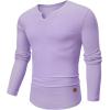 imageJMIERR Mens Long Sleeve Muscle T Shirts Casual VNeck Longline Ribbed Tee ShirtsPurple