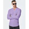 imageJMIERR Mens Long Sleeve Muscle T Shirts Casual VNeck Longline Ribbed Tee ShirtsPurple