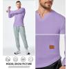 imageJMIERR Mens Long Sleeve Muscle T Shirts Casual VNeck Longline Ribbed Tee ShirtsPurple