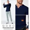 imageJMIERR Mens Long Sleeve Muscle T Shirts Casual VNeck Longline Ribbed Tee ShirtsSail Blue
