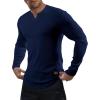 imageJMIERR Mens Long Sleeve Muscle T Shirts Casual VNeck Longline Ribbed Tee ShirtsSail Blue