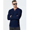 imageJMIERR Mens Long Sleeve Muscle T Shirts Casual VNeck Longline Ribbed Tee ShirtsSail Blue