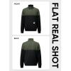 imageJMIERR Mens Quarter Zip Pullover Quilted Sweatshirt Pullover Long Sleeve Stand Collar Sweater Color Block SweatshirtBlack