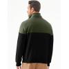 imageJMIERR Mens Quarter Zip Pullover Quilted Sweatshirt Pullover Long Sleeve Stand Collar Sweater Color Block SweatshirtBlack