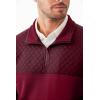 imageJMIERR Mens Quarter Zip Pullover Quilted Sweatshirt Pullover Long Sleeve Stand Collar Sweater Color Block SweatshirtBurgundy