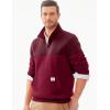 imageJMIERR Mens Quarter Zip Pullover Quilted Sweatshirt Pullover Long Sleeve Stand Collar Sweater Color Block SweatshirtBurgundy