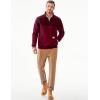 imageJMIERR Mens Quarter Zip Pullover Quilted Sweatshirt Pullover Long Sleeve Stand Collar Sweater Color Block SweatshirtBurgundy
