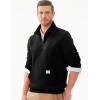 imageJMIERR Mens Quarter Zip Pullover Quilted Sweatshirt Pullover Long Sleeve Stand Collar Sweater Color Block SweatshirtColor Black