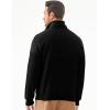 imageJMIERR Mens Quarter Zip Pullover Quilted Sweatshirt Pullover Long Sleeve Stand Collar Sweater Color Block SweatshirtColor Black