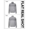 imageJMIERR Mens Quarter Zip Pullover Quilted Sweatshirt Pullover Long Sleeve Stand Collar Sweater Color Block SweatshirtGrey