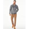 imageJMIERR Mens Quarter Zip Pullover Quilted Sweatshirt Pullover Long Sleeve Stand Collar Sweater Color Block SweatshirtGrey