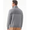 imageJMIERR Mens Quarter Zip Pullover Quilted Sweatshirt Pullover Long Sleeve Stand Collar Sweater Color Block SweatshirtGrey