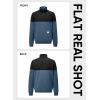 imageJMIERR Mens Quarter Zip Pullover Quilted Sweatshirt Pullover Long Sleeve Stand Collar Sweater Color Block SweatshirtLight Gray Blue