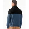 imageJMIERR Mens Quarter Zip Pullover Quilted Sweatshirt Pullover Long Sleeve Stand Collar Sweater Color Block SweatshirtLight Gray Blue