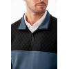 imageJMIERR Mens Quarter Zip Pullover Quilted Sweatshirt Pullover Long Sleeve Stand Collar Sweater Color Block SweatshirtLight Gray Blue