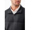 imageJMIERR Mens Quarter Zip Pullover Quilted Sweatshirt Pullover Long Sleeve Stand Collar Sweater Color Block SweatshirtMedium Grey