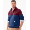 imageJMIERR Mens Quarter Zip Pullover Quilted Sweatshirt Pullover Long Sleeve Stand Collar Sweater Color Block SweatshirtSky Blue