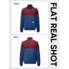 imageJMIERR Mens Quarter Zip Pullover Quilted Sweatshirt Pullover Long Sleeve Stand Collar Sweater Color Block SweatshirtSky Blue