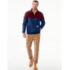 imageJMIERR Mens Quarter Zip Pullover Quilted Sweatshirt Pullover Long Sleeve Stand Collar Sweater Color Block SweatshirtSky Blue