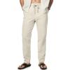 imageJMIERR Mens Cotton Pants Casual Elastic Waist Drawstring Lightweight Summer Beach Trousers with Pockets2 Beige