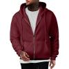 imageJMIERR Mens Full Zip Casual Cotton Hooded Fleece Drawstring Hoodies Pullover Sweatshirts Casual Long Sleeve ShirtsBurgundy