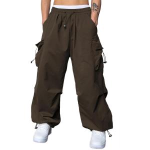 imageJMIERR Mens Baggy Cargo Pants Trendy Casual Parachute Pant Loose Fit Harem Joggers with Pockets for StreetwearA6 Desert Palm