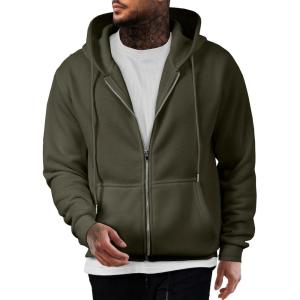imageJMIERR Mens Full Zip Casual Cotton Hooded Fleece Drawstring Hoodies Pullover Sweatshirts Casual Long Sleeve ShirtsMoss Green