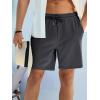 imageJMIERR Mens Casual 7quot Shorts Summer Drawstring Elastic Waist Beach Sweat Shorts Texture with PocketsDark Grey