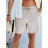 imageJMIERR Mens Casual 7quot Shorts Summer Drawstring Elastic Waist Beach Sweat Shorts Texture with PocketsLight Grey