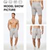 imageJMIERR Mens Casual 7quot Shorts Summer Drawstring Elastic Waist Beach Sweat Shorts Texture with PocketsLight Grey