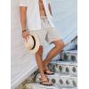 imageJMIERR Mens Casual 7quot Shorts Summer Drawstring Elastic Waist Beach Sweat Shorts Texture with PocketsLight Grey