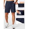 imageJMIERR Mens Gym Shorts Cotton 7quot Running Comfy Workout Shorts Zipper Pocket Sweat ShortsA Blue