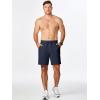 imageJMIERR Mens Gym Shorts Cotton 7quot Running Comfy Workout Shorts Zipper Pocket Sweat ShortsA Blue