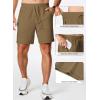 imageJMIERR Mens Gym Shorts Cotton 7quot Running Comfy Workout Shorts Zipper Pocket Sweat ShortsB Brown
