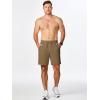 imageJMIERR Mens Gym Shorts Cotton 7quot Running Comfy Workout Shorts Zipper Pocket Sweat ShortsB Brown