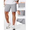 imageJMIERR Mens Gym Shorts Cotton 7quot Running Comfy Workout Shorts Zipper Pocket Sweat ShortsC Grey