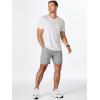 imageJMIERR Mens Gym Shorts Cotton 7quot Running Comfy Workout Shorts Zipper Pocket Sweat ShortsC Grey