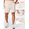 imageJMIERR Mens Gym Shorts Cotton 7quot Running Comfy Workout Shorts Zipper Pocket Sweat ShortsD Beige