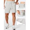 imageJMIERR Mens Gym Shorts Cotton 7quot Running Comfy Workout Shorts Zipper Pocket Sweat ShortsD Grey 01