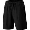 imageJMIERR Mens Shorts Running Athletic Shorts Waterproof Quick Dry 7quot Gym Workout Breathable Shorts0 Black