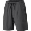 imageJMIERR Mens Shorts Running Athletic Shorts Waterproof Quick Dry 7quot Gym Workout Breathable ShortsA Dark Grey